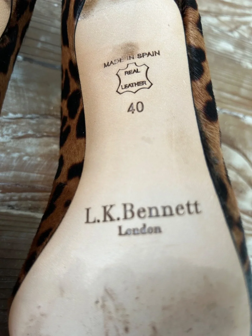 L.K. Bennett London Marie Leopard Calf Hair Heels Sz 40 - EUC
